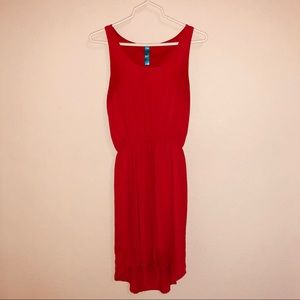 Red sheen dress